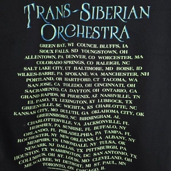 Trans Siberian Orchestra T Shirt Mens Size Large Black 2019 Winter Tour Wizard - Picture 7 of 9